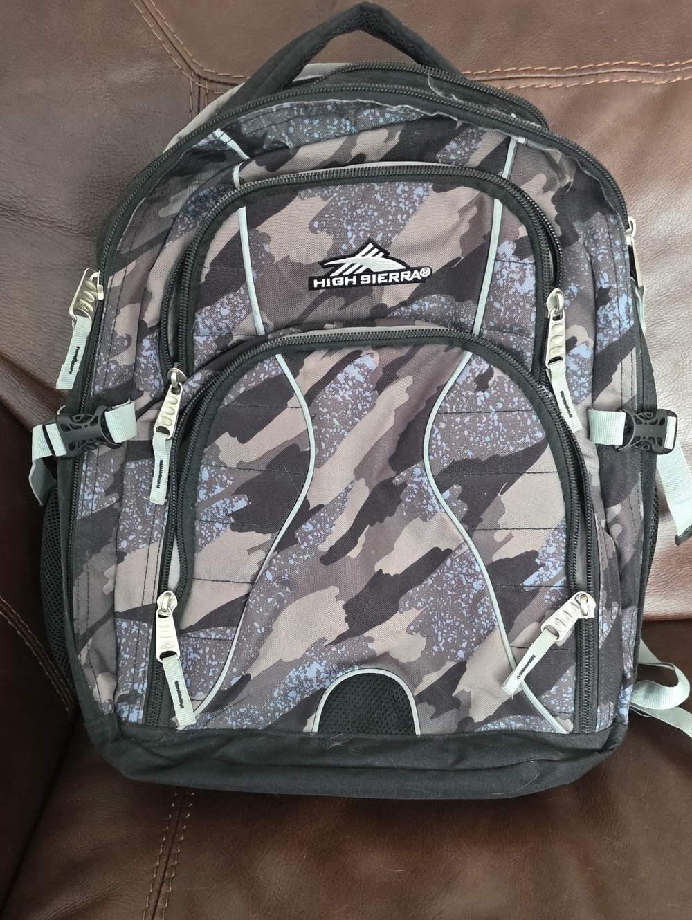 High Sierra Swerve Laptop Backpack Camo Brown Black School Work 18"